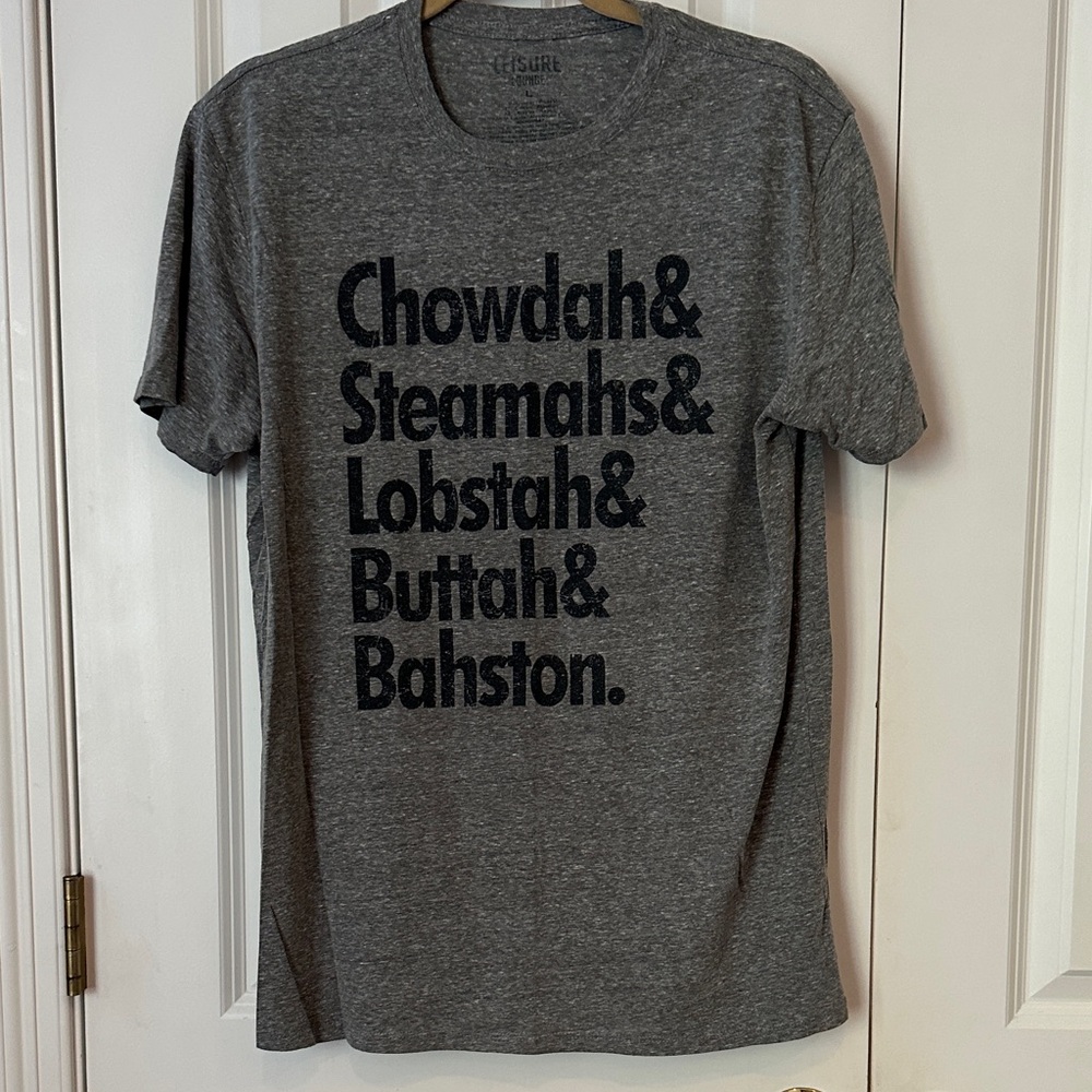 Gray New England Slang Graphic T-Shirt
